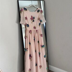 ASOS Floral Maxi Dress with Multicolor Embroidery